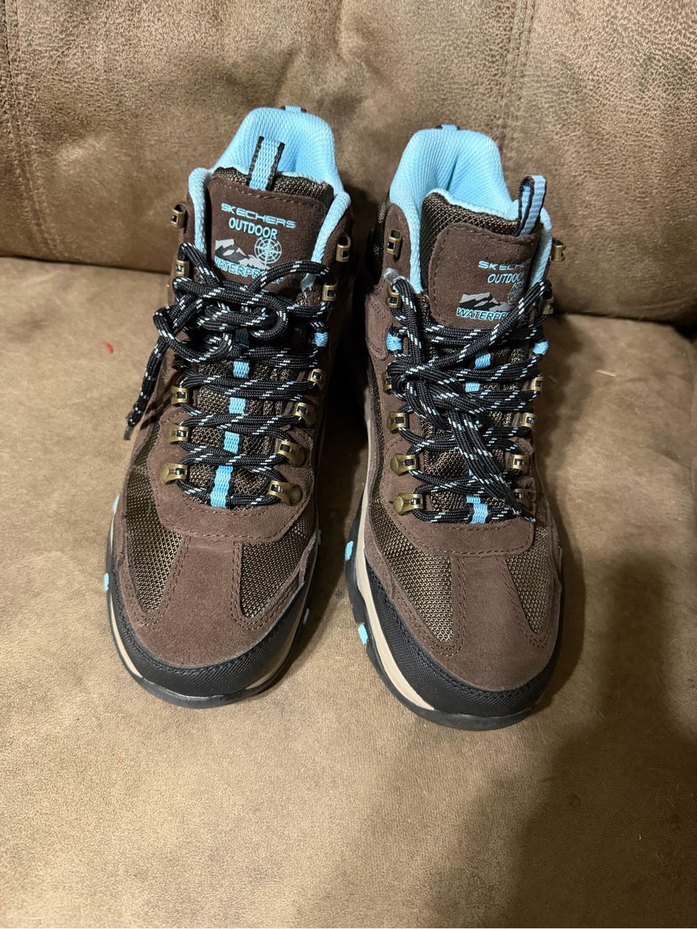 Skechers Outdoor Women’s Brown & Light Blue Hiking Boots